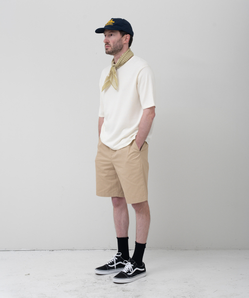 MANNERGRAM（マナーグラム）の「[バンセット 日本輸入生地] ワンタック高密度コットンハーフパンツ ライトベージュ（その他パンツ・メンズ・その他・S/M/L/XL）」の3枚目の写真