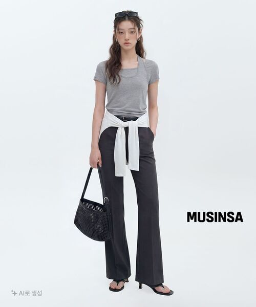 MUSINSA STANDARD WOMAN（ムシンサスタンダードウーマン）の「ウィメンズネットウィービングショルダーバッグ[ブラック]（ショルダーバッグ・レディース・その他・FREE）」の3枚目の写真