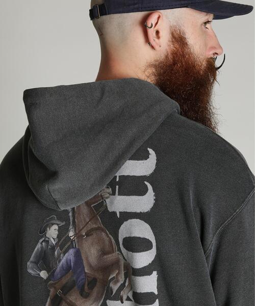 Schott（ショット）の「Schott/ショット/Schott WILD HORSE HOODED SWEAT/ショット ワイルドホース パーカー（パーカー・メンズ・ベージュ/ブラック・M/L/XL/2XL）」の11枚目の写真