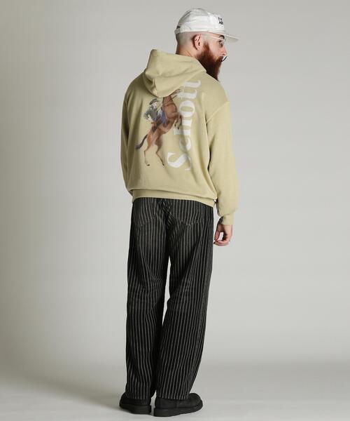 Schott（ショット）の「Schott/ショット/Schott WILD HORSE HOODED SWEAT/ショット ワイルドホース パーカー（パーカー・メンズ・ベージュ/ブラック・M/L/XL/2XL）」の20枚目の写真