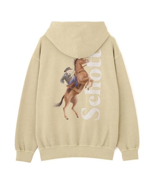Schott（ショット）の「Schott/ショット/Schott WILD HORSE HOODED SWEAT/ショット ワイルドホース パーカー（パーカー・メンズ・ベージュ/ブラック・M/L/XL/2XL）」の22枚目の写真
