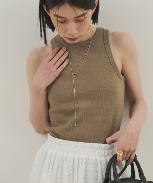Shelly island（シェリーアイランド）の「カップ付アメスリタンク（タンクトップ・レディース・ホワイト/ピンク/ブラック/カーキ・FREE）」の4枚目の写真