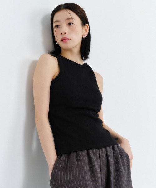 Shelly island（シェリーアイランド）の「カップ付アメスリタンク（タンクトップ・レディース・ホワイト/ピンク/ブラック/カーキ・FREE）」の15枚目の写真