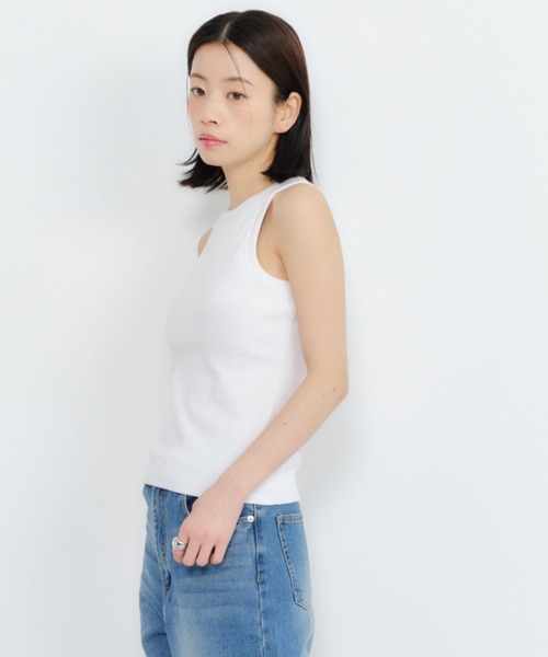 Shelly island（シェリーアイランド）の「カップ付アメスリタンク（タンクトップ・レディース・ホワイト/ピンク/ブラック/カーキ・FREE）」の6枚目の写真