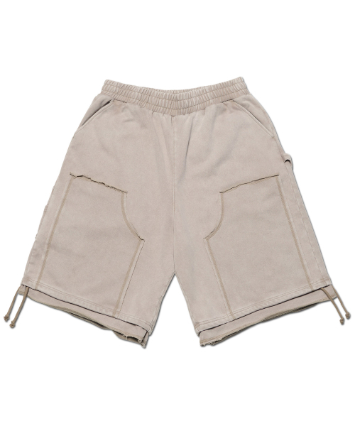 NOMANUAL（NOMANUAL）の「DOUBLE KNEE SWEAT SHORTS - WASHED BEIGE（その他パンツ・レディース・その他・SMALL/MEDIUM/LARGE/X-LARGE）」の2枚目の写真