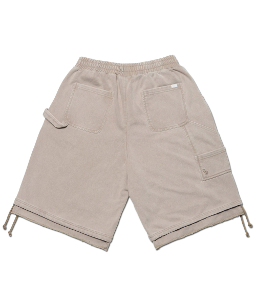 NOMANUAL（NOMANUAL）の「DOUBLE KNEE SWEAT SHORTS - WASHED BEIGE（その他パンツ・レディース・その他・SMALL/MEDIUM/LARGE/X-LARGE）」の3枚目の写真