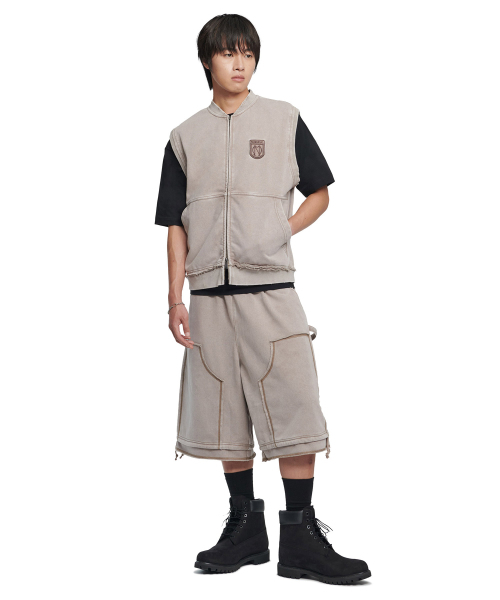 NOMANUAL（NOMANUAL）の「DOUBLE KNEE SWEAT SHORTS - WASHED BEIGE（その他パンツ・レディース・その他・SMALL/MEDIUM/LARGE/X-LARGE）」の4枚目の写真