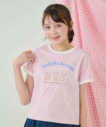 mezzo piano Junior | 【接触冷感】エンジェルベアリンガーTシャツ(Tシャツ/カットソー)