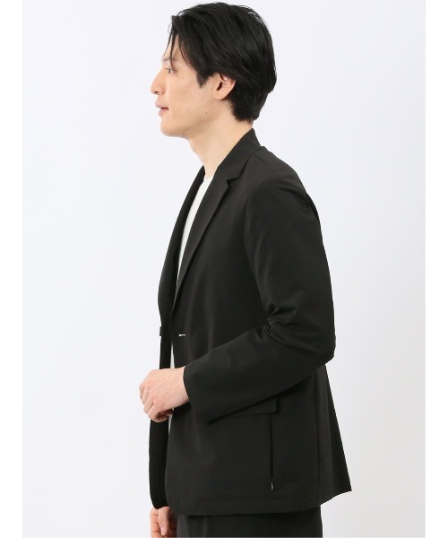 TAKA-Q（タカキュー）の「【抗菌防臭・UV・速乾・軽量】タカキュー ドライ サッカー 2ボタン ジャケット(セットアップ可能)（テーラードジャケット・メンズ・ブラック・MEDIUM/LARGE/X-LARGE）」の4枚目の写真