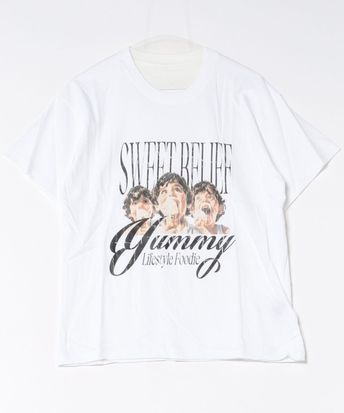 Lis ardent(リスアルダン)の「ヴィンテージ風グラフィック綿100%Tシャツ / オーバーサイズ / ロックプリント / ユニセックス(Tシャツ/カットソー・レディース・ホワイト・M/L)」の5枚目の写真