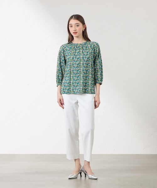 amaca(アマカ)の「【LIBERTY】【AMACA Marche】プルオーバーブラウス(シャツ/ブラウス・レディース・レッド系その他/グリーン・38/40)」の4枚目の写真