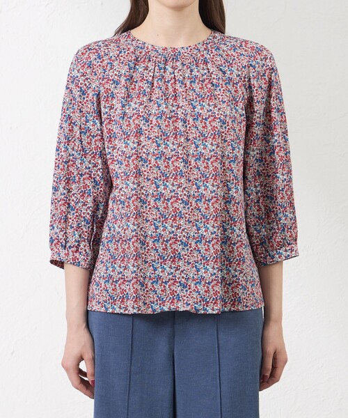 amaca(アマカ)の「【LIBERTY】【AMACA Marche】プルオーバーブラウス(シャツ/ブラウス・レディース・レッド系その他/グリーン・38/40)」の5枚目の写真
