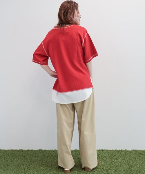RUSSELL(ラッセル)の「【RUSSELL】ワッフルヘンリーTシャツ(Tシャツ/カットソー・レディース・レッド・FREE)」の12枚目の写真