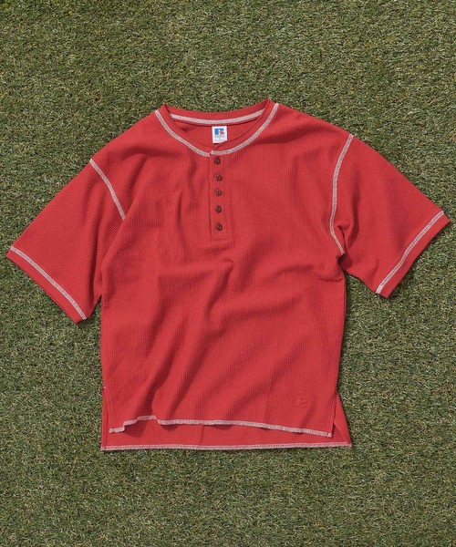 RUSSELL(ラッセル)の「【RUSSELL】ワッフルヘンリーTシャツ(Tシャツ/カットソー・レディース・レッド・FREE)」の13枚目の写真
