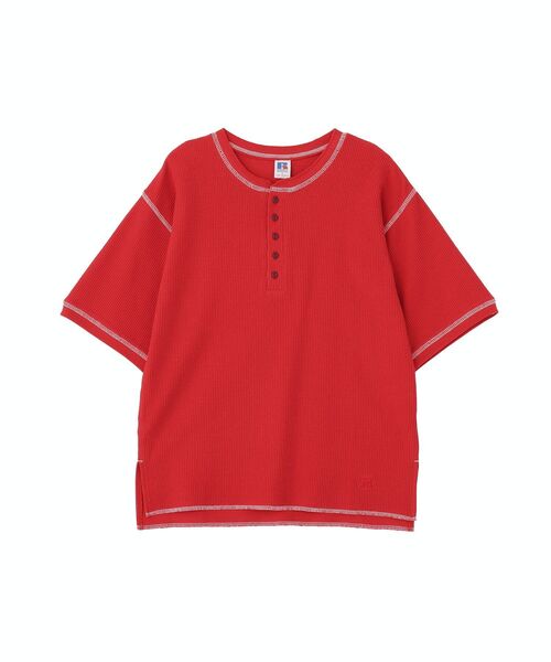 RUSSELL(ラッセル)の「【RUSSELL】ワッフルヘンリーTシャツ(Tシャツ/カットソー・レディース・レッド・FREE)」の14枚目の写真