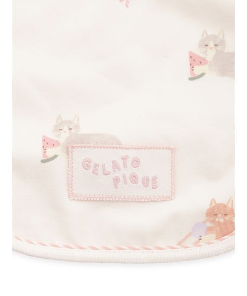 gelato pique(ジェラートピケ)の「【BABY】シーサイドキャット柄スタイ(スタイ/よだれかけ・キッズ・ピンク/オートミール・F)」の8枚目の写真