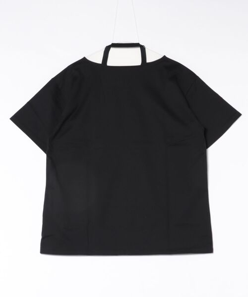 CLANE（クラネ）の「CLANE W FACE NOTCHED RIB OVER TOPS（Tシャツ/カットソー・レディース・ホワイト/ブラック・FREE）」の7枚目の写真