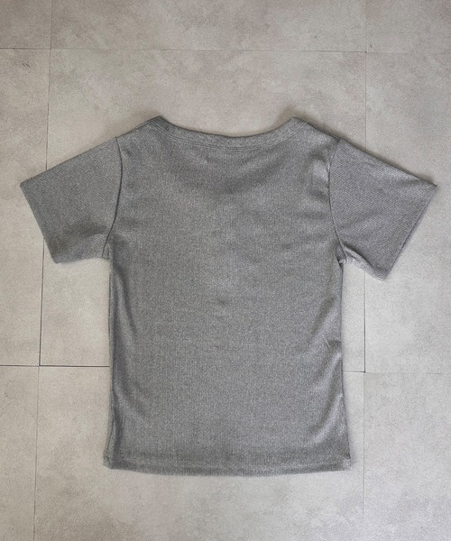 lulufa(ルルファ)の「ヘンリーネックTシャツ 半袖 リブ ベーシックT(Tシャツ/カットソー・レディース・ホワイト/ブラック/グレー・FREE)」の20枚目の写真