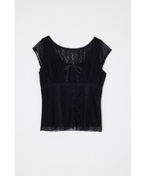 MOUSSY(マウジー)の「TULLE PINTUCK ブラウス(シャツ/ブラウス・レディース・アイボリー/ブラック/ブラウン・1/2)」の3枚目の写真
