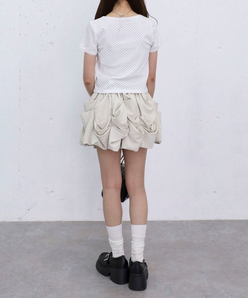 archives(アルシーヴ)の「ピコレースドットチビT(Tシャツ/カットソー・レディース・ネイビー/グレー/オフホワイト・MEDIUM)」の12枚目の写真
