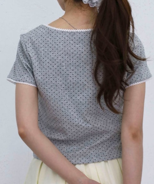 archives(アルシーヴ)の「ピコレースドットチビT(Tシャツ/カットソー・レディース・ネイビー/グレー/オフホワイト・MEDIUM)」の16枚目の写真