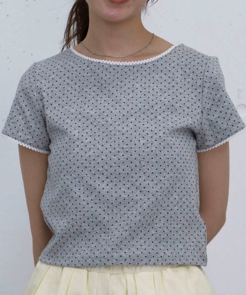 archives(アルシーヴ)の「ピコレースドットチビT(Tシャツ/カットソー・レディース・ネイビー/グレー/オフホワイト・MEDIUM)」の13枚目の写真