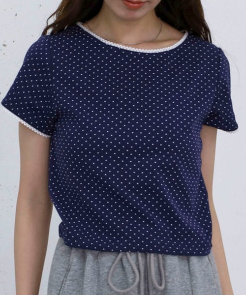archives(アルシーヴ)の「ピコレースドットチビT(Tシャツ/カットソー・レディース・ネイビー/グレー/オフホワイト・MEDIUM)」の22枚目の写真