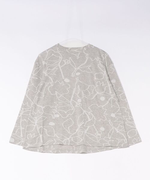 Plantation(プランテーション)の「ラインフラワードットジャージ / S(Tシャツ/カットソー・レディース・ライトグレー/ダークグレー/オフホワイト・M size)」の1枚目の写真