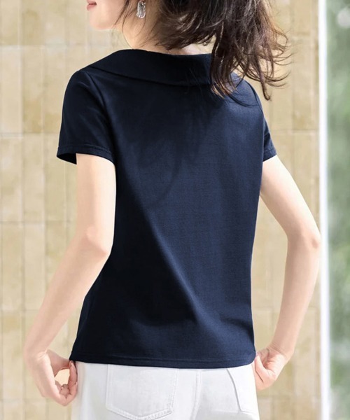 ONEP STAR(ワンピスター)の「チャーム付き丸襟半袖ブラウス(シャツ/ブラウス・レディース・ネイビー・MEDIUM/LARGE/X-LARGE)」の6枚目の写真