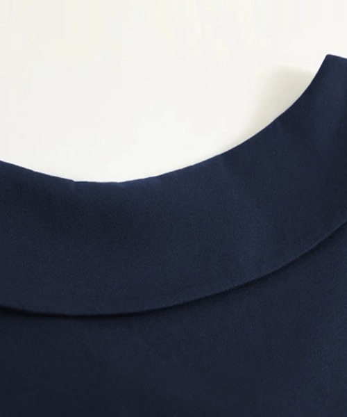 ONEP STAR(ワンピスター)の「チャーム付き丸襟半袖ブラウス(シャツ/ブラウス・レディース・ネイビー・MEDIUM/LARGE/X-LARGE)」の9枚目の写真