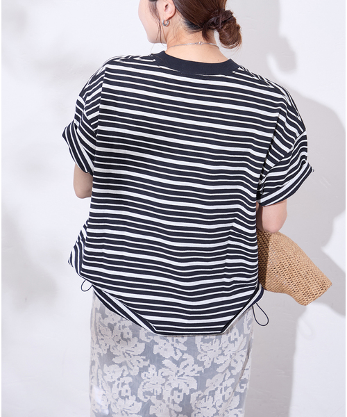 JOURNAL STANDARD(ジャーナルスタンダード)の「《追加2》シャーリングTシャツ(Tシャツ/カットソー・レディース・アイボリー/ネイビー/ブラック系その他・FREE)」の10枚目の写真