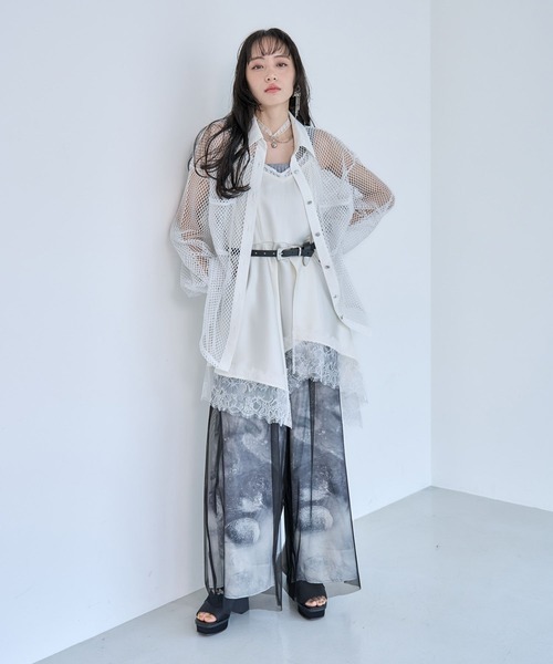 HARE(ハレ)の「メッシュビッグシャツ(HARE)(シャツ/ブラウス・レディース・ミント/ホワイト/ブラック・FREE)」の21枚目の写真