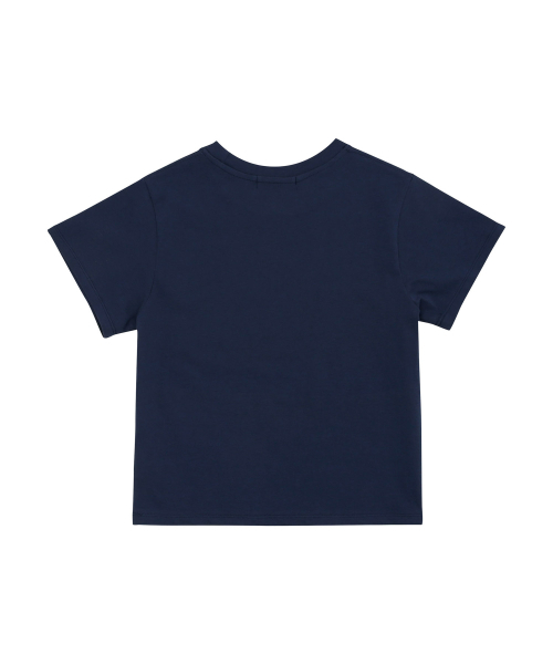 KIJIKO(キジコ)の「ke406. Kijiko Big Logo Semi-Crop Tee Navy(Tシャツ/カットソー・レディース・ネイビー・FREE)」の6枚目の写真