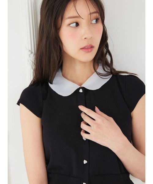 CELFORD（セルフォード）の「【WEB限定カラー】デタッチャブルペプラムカーディガン（カーディガン/ボレロ・レディース・ライトグレー/ネイビー/ブラック・36/38）」の2枚目の写真