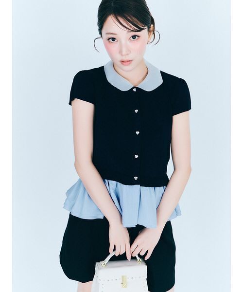 CELFORD(セルフォード)の「【WEB限定カラー】デタッチャブルペプラムカーディガン(カーディガン/ボレロ・レディース・ライトグレー/ネイビー/ブラック・36/38)」の14枚目の写真