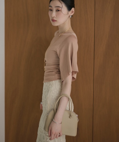 LAULEN(ローレン)の「side gather open neck knit /サイドギャザーオープンネックニット(ニット/セーター・レディース・カーキ/イエロー/ピンク/ブラック・FREE)」の16枚目の写真