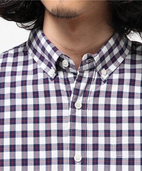 GLOBAL WORK(グローバルワーク)の「ブロードガラシャツ長袖/710839(シャツ/ブラウス・メンズ・カーキ/ネイビー/ブルー・LARGE/SMALL/MEDIUM/X-LARGE)」の10枚目の写真