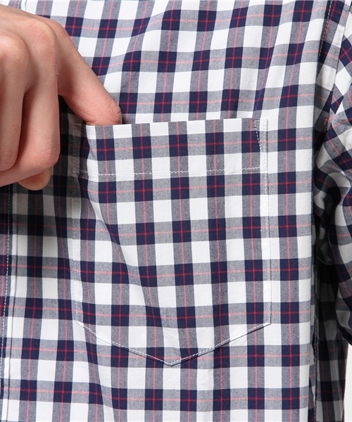 GLOBAL WORK(グローバルワーク)の「ブロードガラシャツ長袖/710839(シャツ/ブラウス・メンズ・カーキ/ネイビー/ブルー・LARGE/SMALL/MEDIUM/X-LARGE)」の12枚目の写真