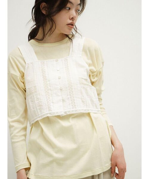 FIKA.(フィーカ)の「Cotton lace bustier(シャツ/ブラウス・レディース・ブラック/ピンク系その他2/オフホワイト・MEDIUM)」の12枚目の写真