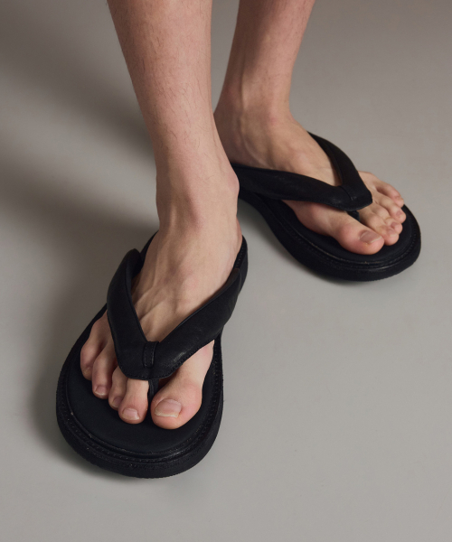 こむぎたん専用サンダル セール】[TNGT x Mistake Project] Kinoshita Leather Geta Flip-Flops