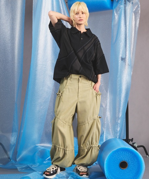 MAISON SPECIAL(メゾンスペシャル)の「《UNISEX》Cavalry Twills Prime-Wide Gathered Tiered Pants/キャバルリーツイルプライムワイドギャザーティアードパンツ【MAISON SPECIAL/メゾンスペシャル】(その他パンツ・メンズ・ベージュ/ブラック/グレイッシュベージュ・0/1/2)」の8枚目の写真