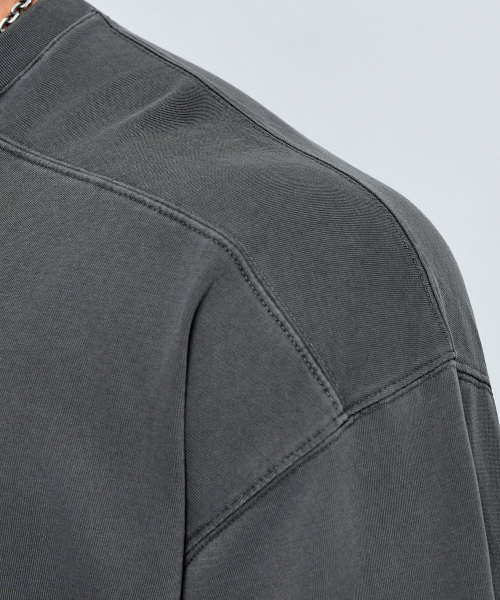 PHYSICAL GARMENTS（フィジカルガーメンツ）の「P2632 ピッグダイング 切り替え アドショルダーフィット 半袖 [チャコール]（Tシャツ/カットソー・メンズ・チャコール・X-LARGE/MEDIUM/LARGE/XX-LARGE）」の17枚目の写真
