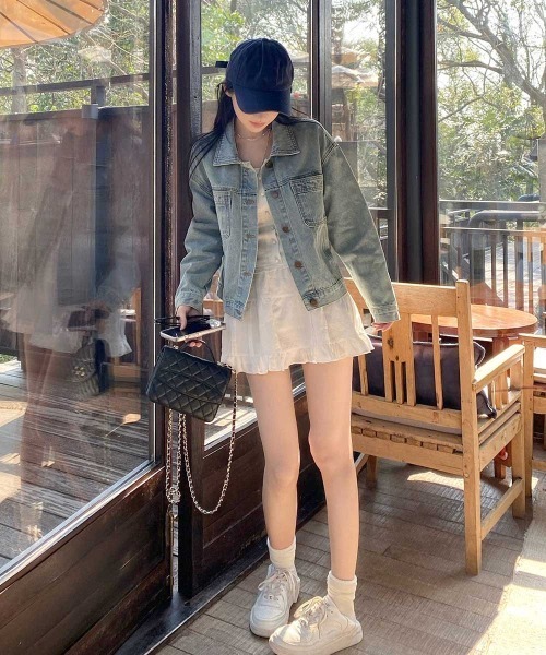 Miniministore（ミニミニストア）の「デニムジャケット レディース 春アウター（デニムジャケット・レディース・サックスブルー・M/L）」の4枚目の写真