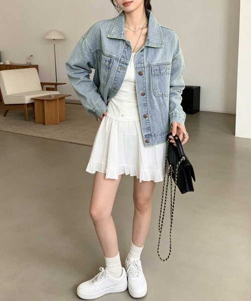Miniministore（ミニミニストア）の「デニムジャケット レディース 春アウター（デニムジャケット・レディース・サックスブルー・M/L）」の5枚目の写真