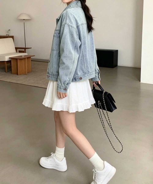 Miniministore（ミニミニストア）の「デニムジャケット レディース 春アウター（デニムジャケット・レディース・サックスブルー・M/L）」の6枚目の写真