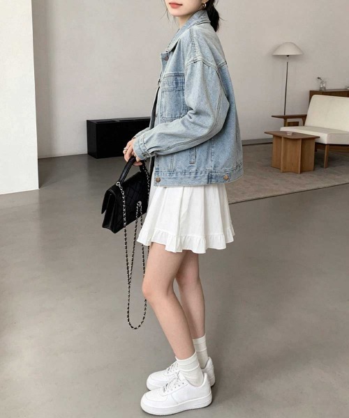 Miniministore（ミニミニストア）の「デニムジャケット レディース 春アウター（デニムジャケット・レディース・サックスブルー・M/L）」の9枚目の写真