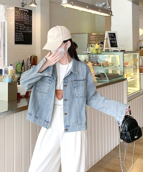 Miniministore（ミニミニストア）の「デニムジャケット レディース 春アウター（デニムジャケット・レディース・サックスブルー・M/L）」の14枚目の写真