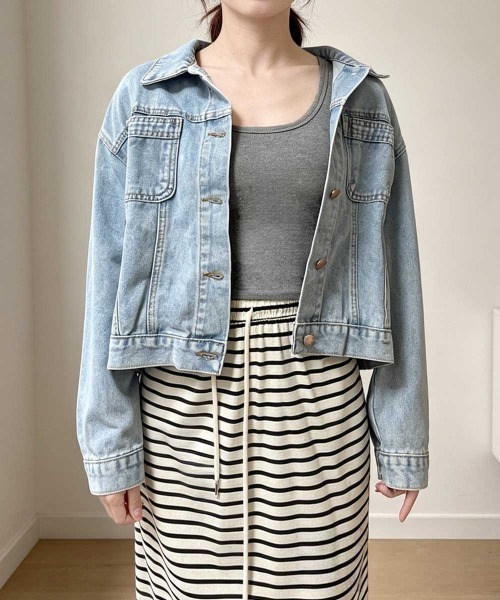 Miniministore（ミニミニストア）の「デニムジャケット レディース 春アウター（デニムジャケット・レディース・サックスブルー・M/L）」の17枚目の写真