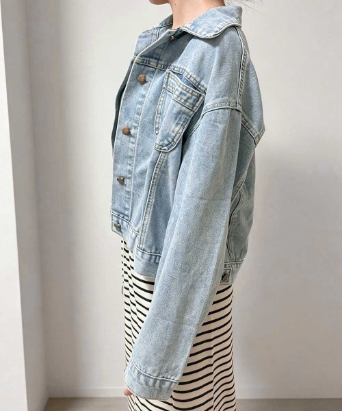 Miniministore（ミニミニストア）の「デニムジャケット レディース 春アウター（デニムジャケット・レディース・サックスブルー・M/L）」の18枚目の写真