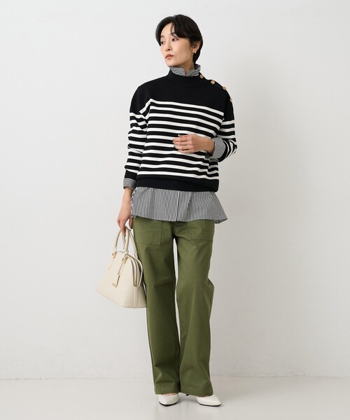 UNTITLED（アンタイトル）の「【コットン100／洗える】コットンブロードAラインシャツ（シャツ/ブラウス・レディース・オフホワイト/ブラック系2/ベージュ系その他5・04/02/00/44/48）」の12枚目の写真